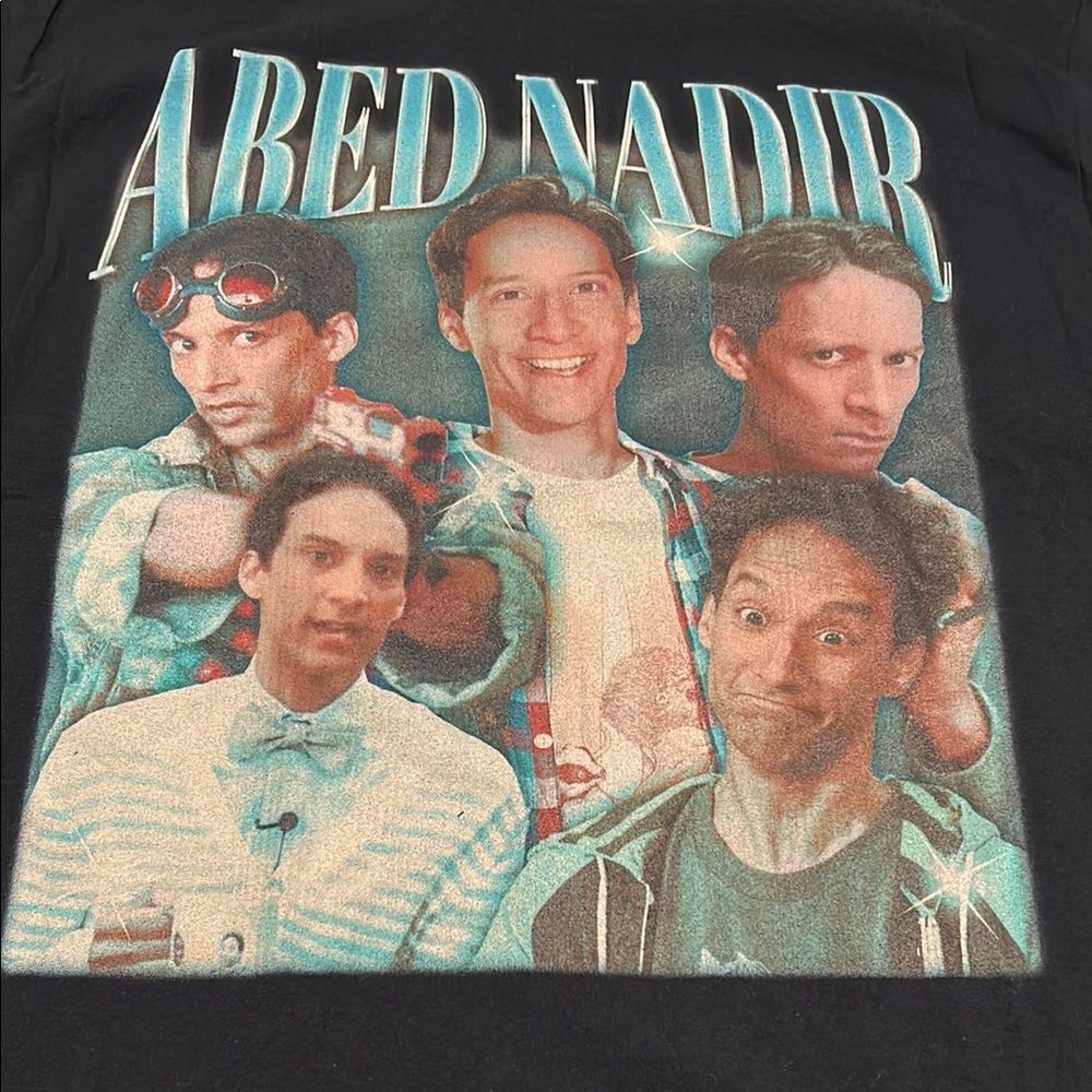 Danny Pudi/Abed Nadir “Community” Sitcom Black Graphic T-Shirt size Large